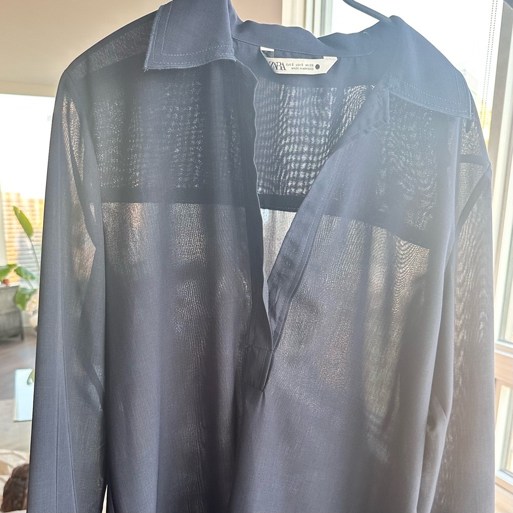 Zara Sheer Black Blouse